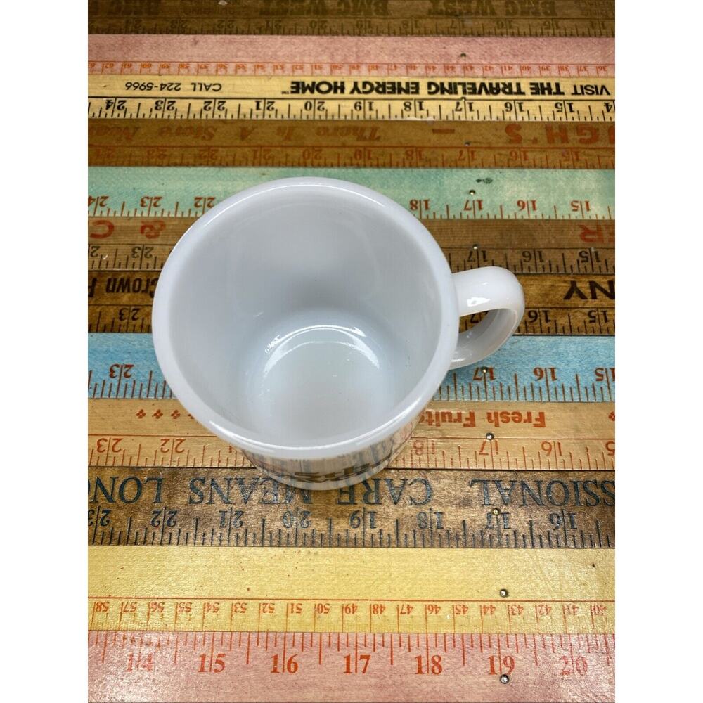 Vintage‎ Glasbake Milk Glass Coffee Mug Cup The 5th Avenue Made In USA - Picture 2 of 8